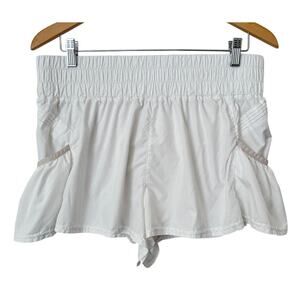 Free People FP Movement White Get Your Flirt on Shorts Running Activewear- Large